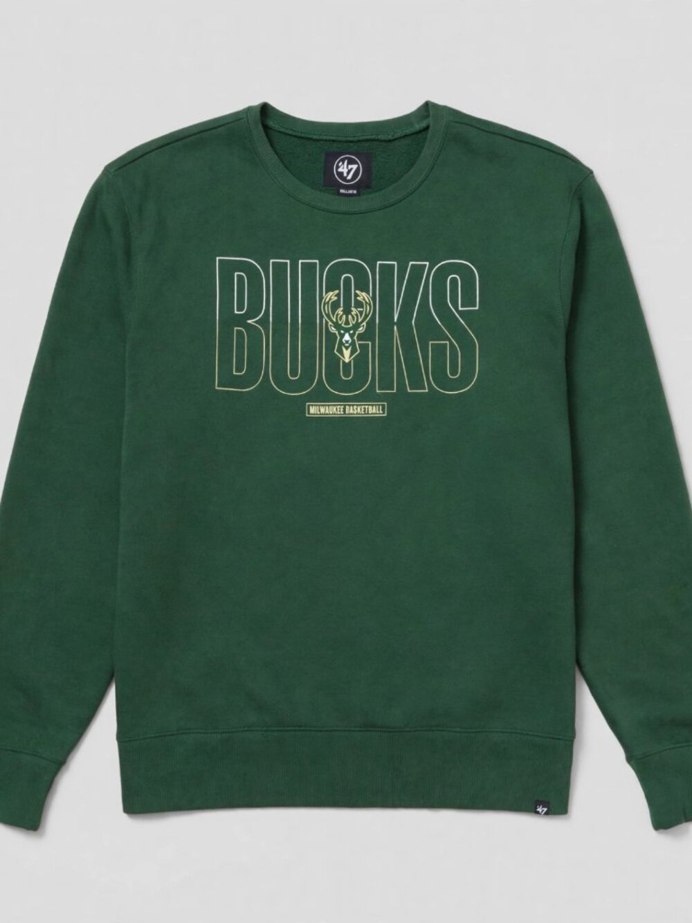 Milwaukee Bucks '47 Crewneck Sweatshirt — Men's XXL —Dark Green NBA Deer Logo